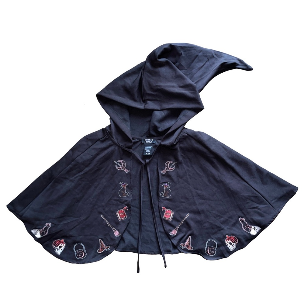 Cosmic Aura Witchy Embroidery Capelet Magical Whimsical Pixie Renaissance XL/2XL - Picture 4 of 10